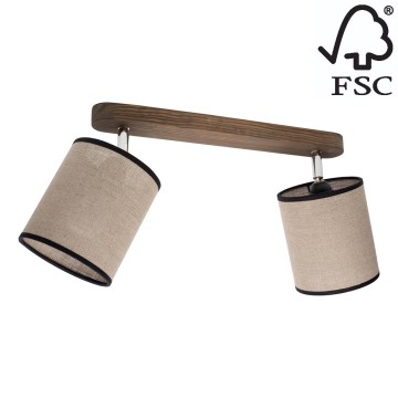 Ceiling spotlight NEGRO 2xE27/25W/230V pine - FSC certified