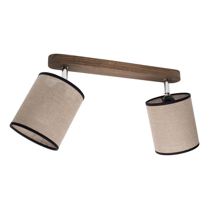 Ceiling spotlight NEGRO 2xE27/25W/230V pine
