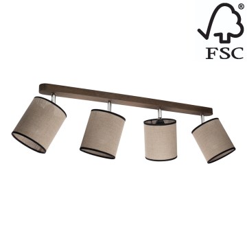 Ceiling spotlight NEGRO 4xE27/25W/230V pine - FSC certified