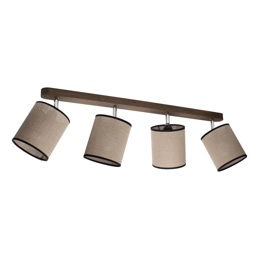 Ceiling spotlight NEGRO 4xE27/25W/230V pine