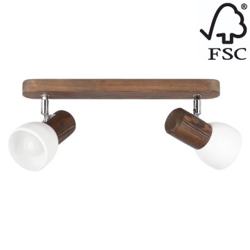 Ceiling spotlight NEL 2xE27/15W/230V pine - FSC certified