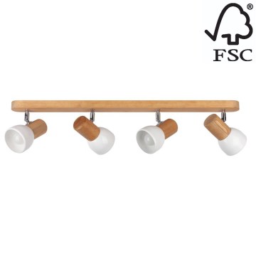 Ceiling spotlight NEL 4xE27/15W/230V pine  - FSC certified