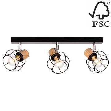 Ceiling spotlight PHIPHI 3xE27/60W/230V oak - FSC certified