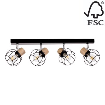 Ceiling spotlight PHIPHI 4xE27/60W/230V oak - FSC certified