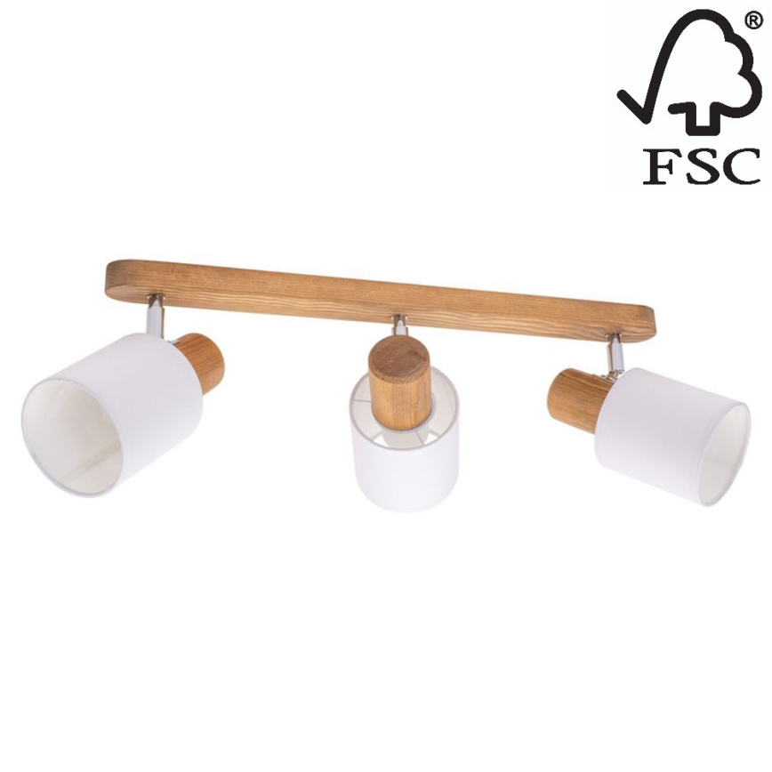 Ceiling spotlight TRENDY 3xE27/15W/230V pine - FSC certified