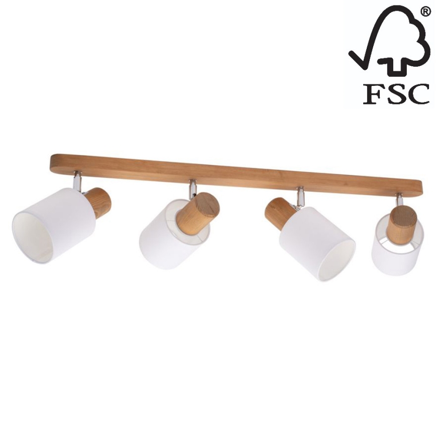 Ceiling spotlight TRENDY 4xE27/15W/230V pine - FSC certified