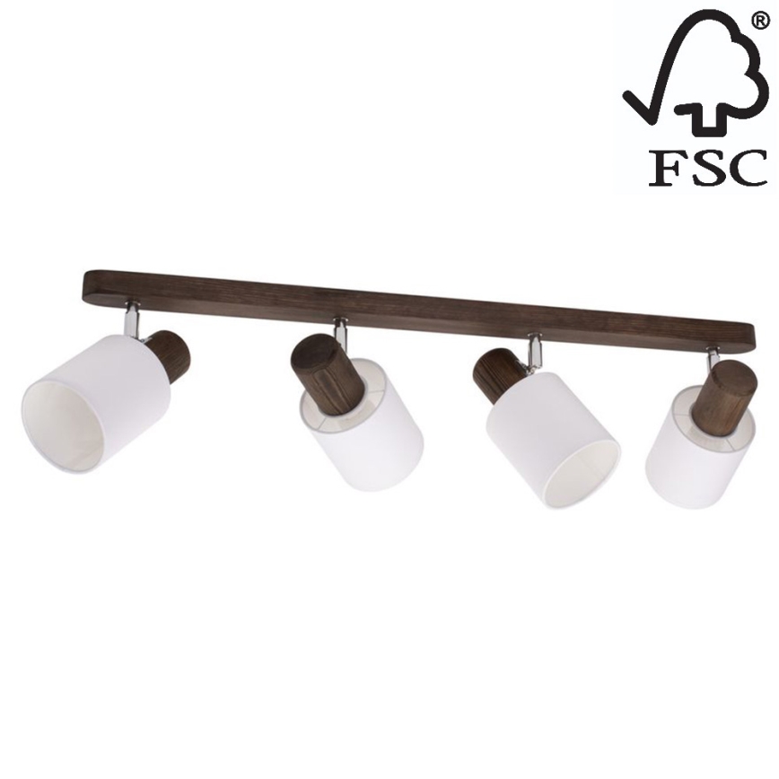 Ceiling spotlight TRENDY 4xE27/15W/230V pine - FSC certified