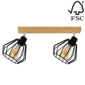 Ceiling spotlight VENTI 2xE27/15W/230V oak - FSC certified