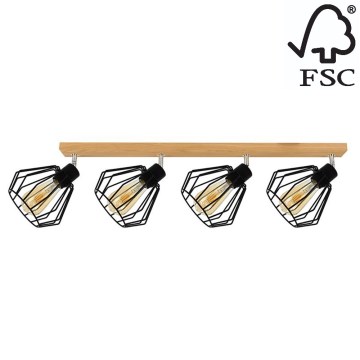 Ceiling spotlight VENTI 4xE27/15W/230V oak - FSC certified