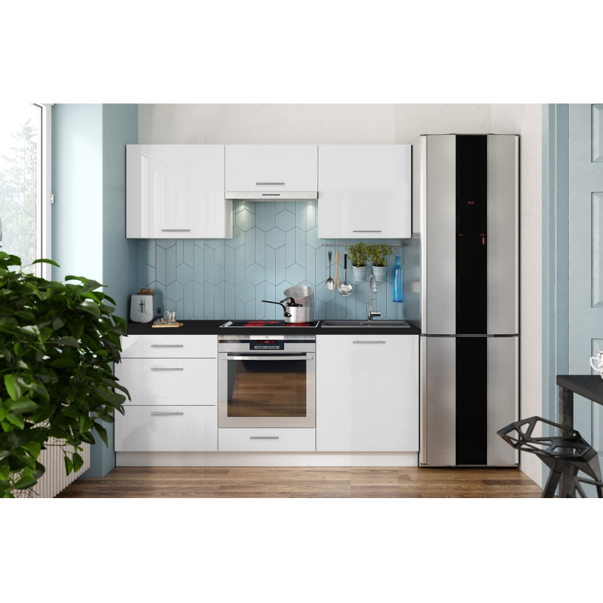CELESTE 180 cm Glossy White Kitchen Unit