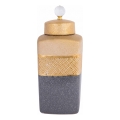 Ceramic canister 36x16,5x16,5 cm gray/gold