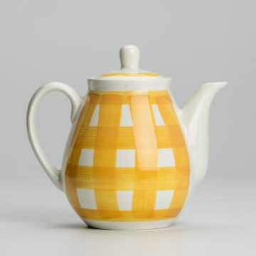 Ceramic coffee pot with a lid Lucie yellow