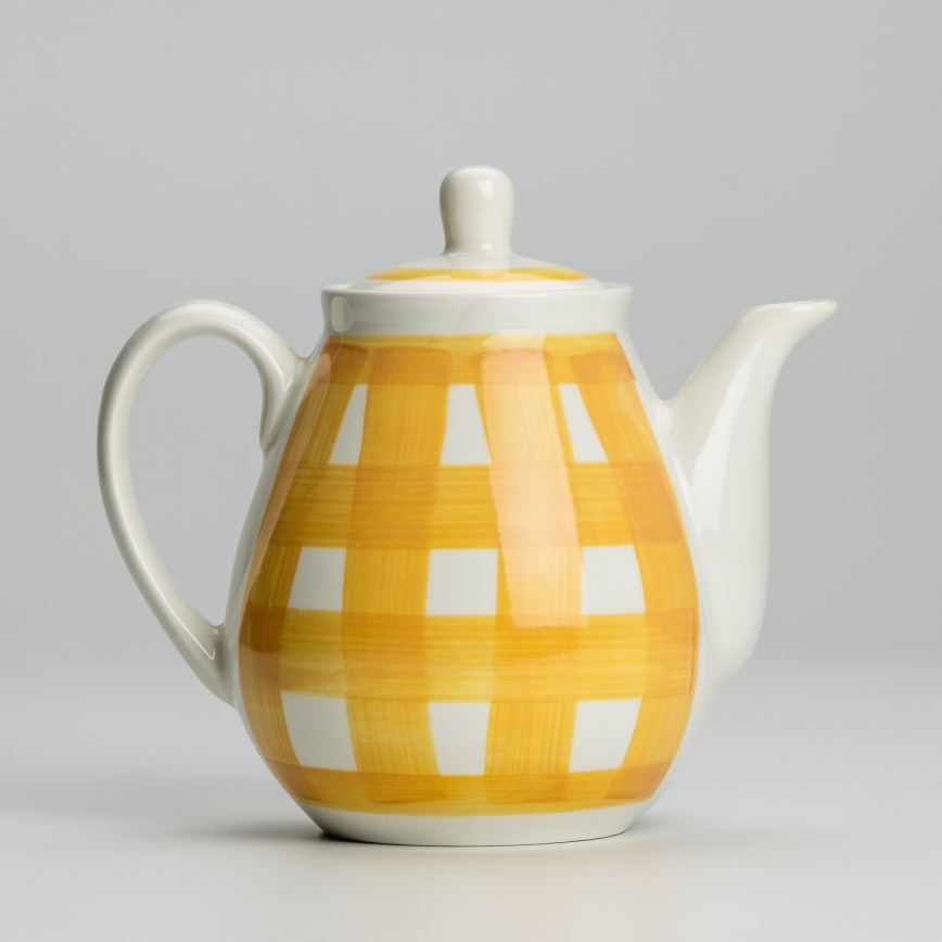 Ceramic coffee pot with a lid Lucie yellow