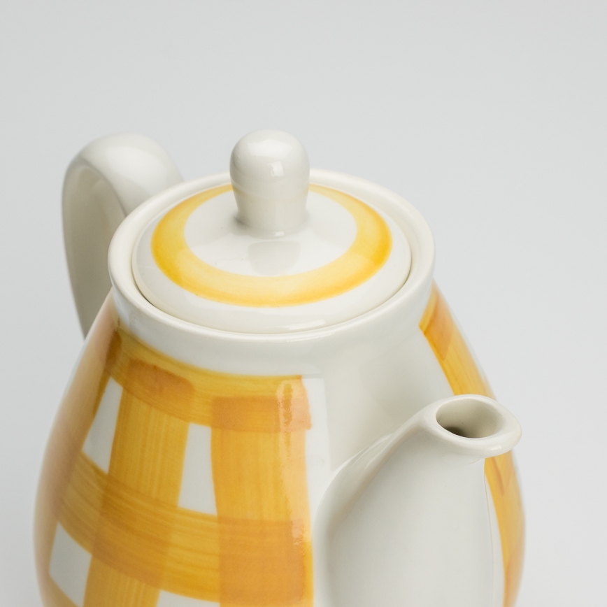 Ceramic coffee pot with a lid Lucie yellow