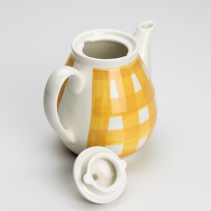 Ceramic coffee pot with a lid Lucie yellow