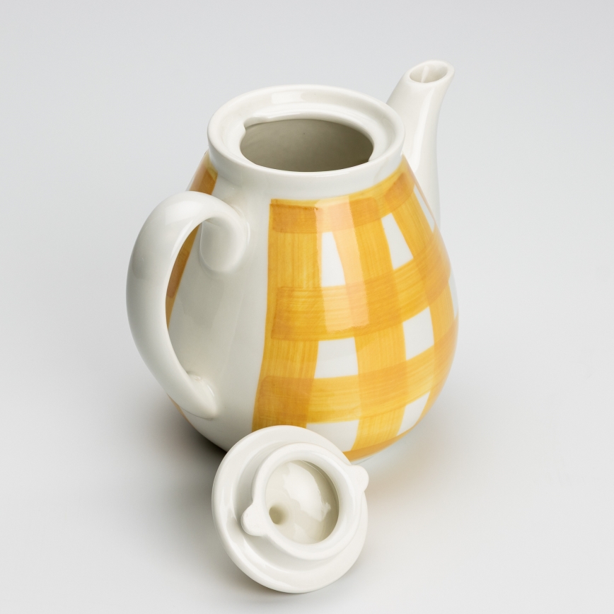 Ceramic coffee pot with a lid Lucie yellow