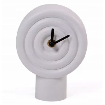 Ceramic Desk Clock, 16 cm, 1×AA, White