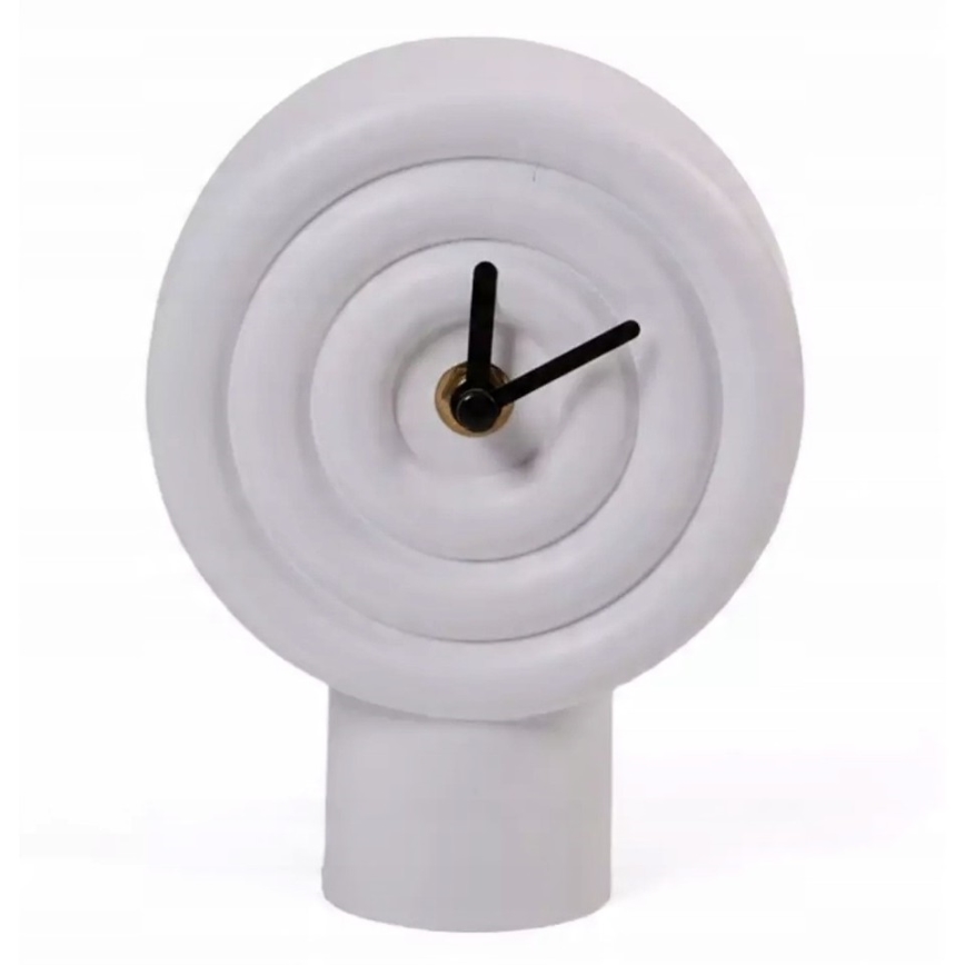 Ceramic Desk Clock, 16 cm, 1×AA, White