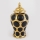 Ceramic jar 27,6x15 cm gold/black