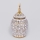 Ceramic jar 28x15 cm gold/white