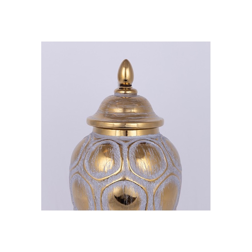 Ceramic jar 35x18,5 cm gold/grey