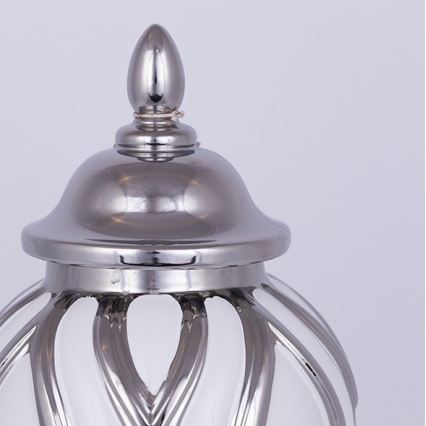 Ceramic jar 35x18,5 cm silver/white