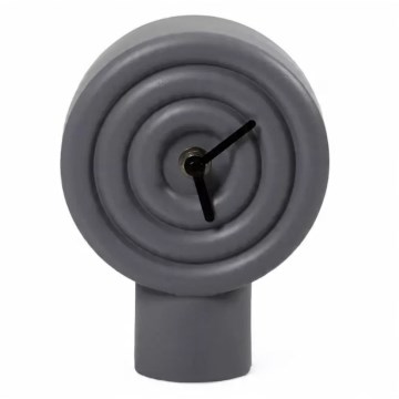 Ceramic Table Clock 16 cm 1xAA Grey
