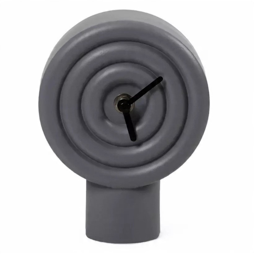 Ceramic Table Clock 16 cm 1xAA Grey