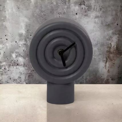 Ceramic Table Clock 16 cm 1xAA Grey