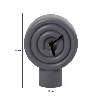 Ceramic Table Clock 16 cm 1xAA Grey