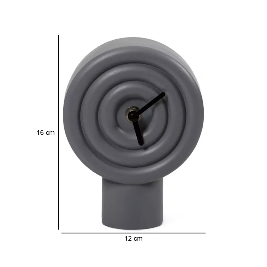 Ceramic Table Clock 16 cm 1xAA Grey