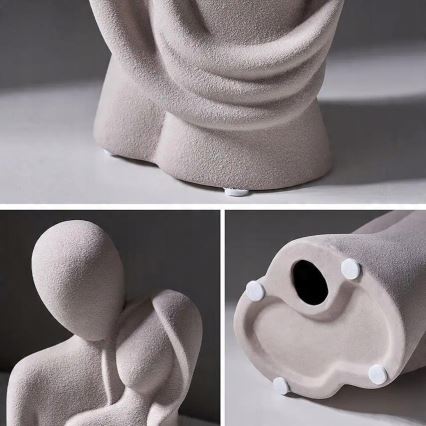 Ceramic tabletop decoration 20x9,5x7,5 cm grey