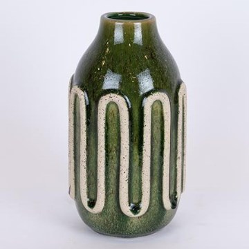 Ceramic vase 24x13 cm green