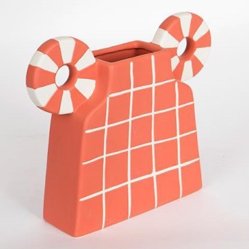 Ceramic vase 30,6x22,5 cm orange