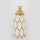 Ceramic vase 31x12,5 cm gold/white