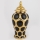 Ceramic vase 33,8x16 cm gold/black
