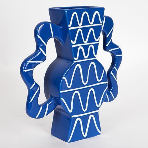 Ceramic vase 37,5x35,5 cm blue