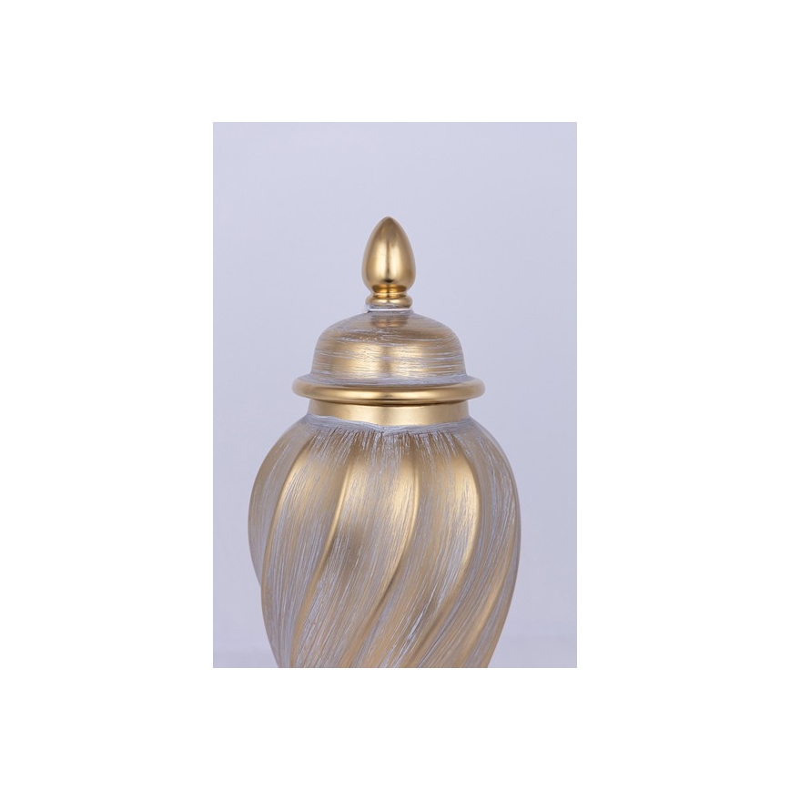 Ceramic vase 40,8x17,5 cm gold/grey