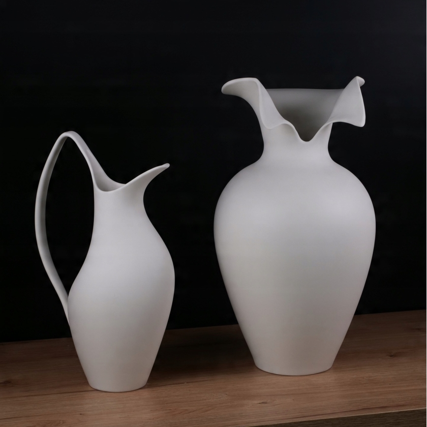Ceramic vase 41,5x23 cm white