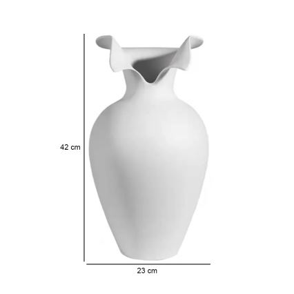 Ceramic vase 41,5x23 cm white