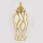Ceramic vase 42,6x18,8 cm gold/white
