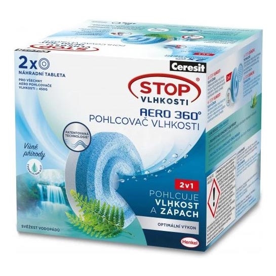 Ceresit - 2-in-1 AERO 360° Dehumidifier Tablets 2 x 450 g Waterfall Freshness