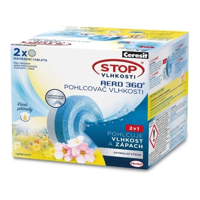 Ceresit - 2-in-1 AERO 360° Dehumidifier Tablets 2x 450 g Meadow Flowers