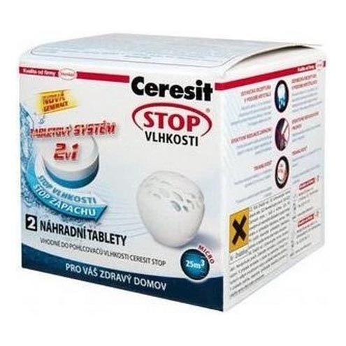 Ceresit - PEARL 2-in-1 Dehumidifier Tablets, 2 x 300 g, Unscented