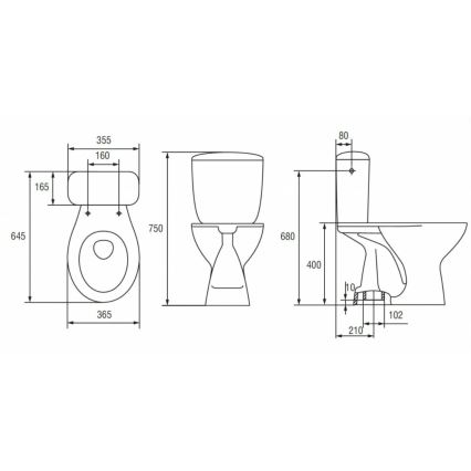 Cersanit K08-029 - Floor-standing toilet with a toilet seat PRESIDENT ceramics/white