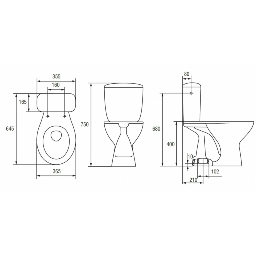 Cersanit K08-029 - Floor-standing toilet with a toilet seat PRESIDENT ceramics/white