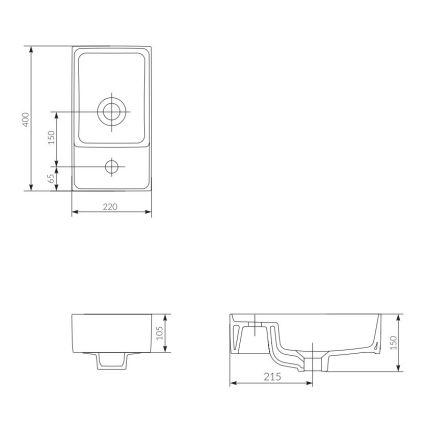 Cersanit K114-004 - Countertop basin CREA 22x40 cm ceramics/shiny white