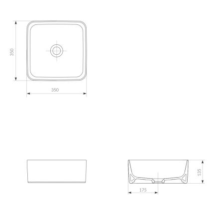 Cersanit K114-007-ECO - CREA Countertop Basin 35x35 cm Ceramic/Glossy White