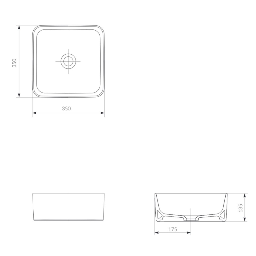 Cersanit K114-007-ECO - CREA Countertop Basin 35x35 cm Ceramic/Glossy White