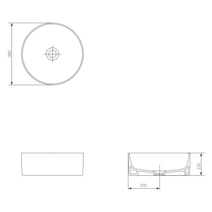 Cersanit K114-020 - Countertop basin CREA d. 38 cm ceramics/shiny white